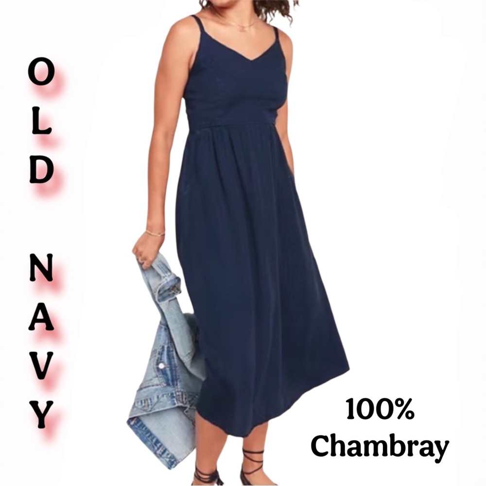 Chambray Fit & Flare Dress